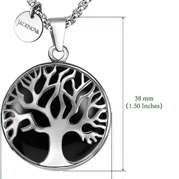 Family Tree Necklace Tree of Life Gemstone Crystal Pendant Necklace 24 Inches St - Picture 4 of 7